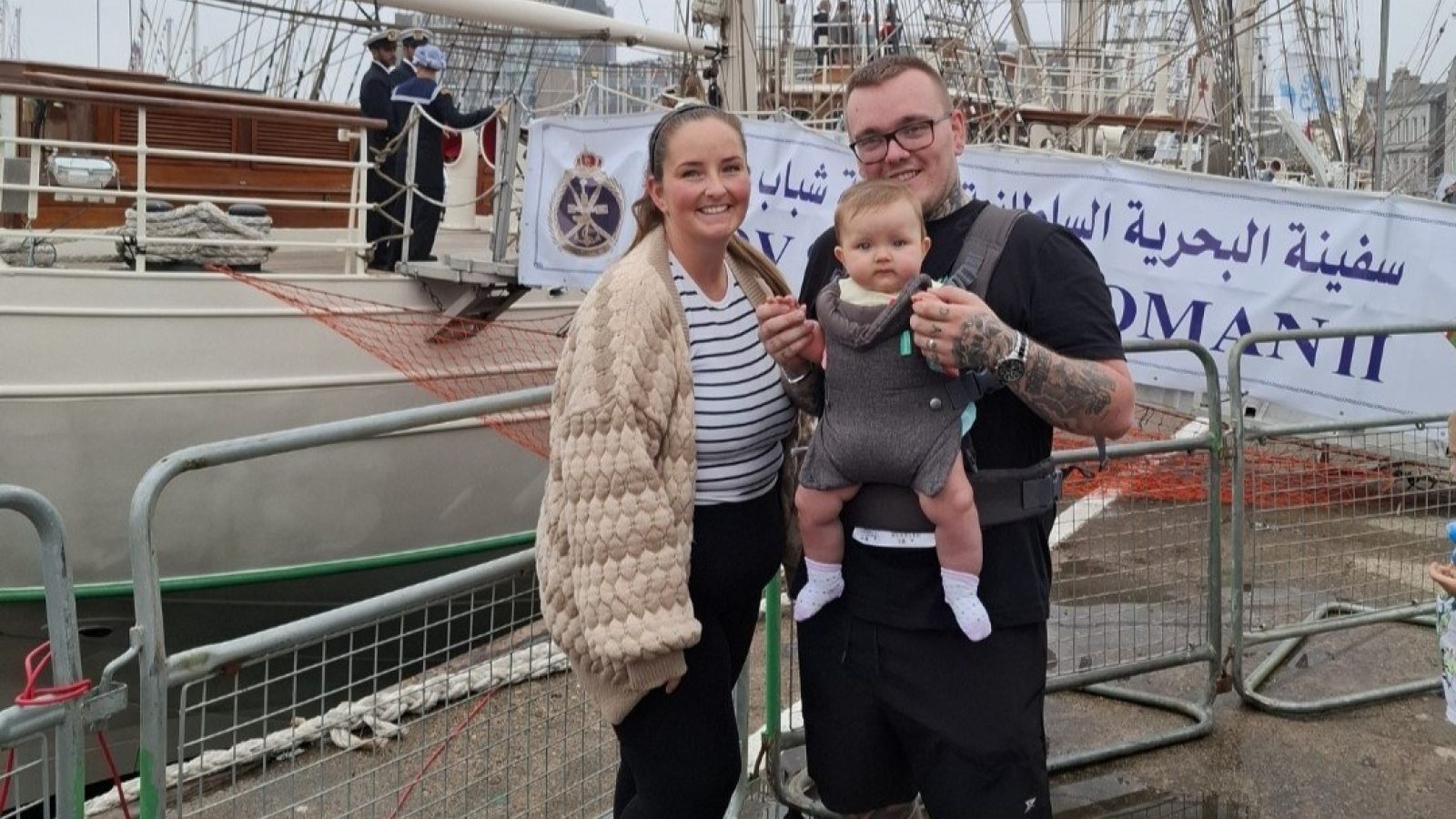 Rebecca and Rhys with baby Freya.