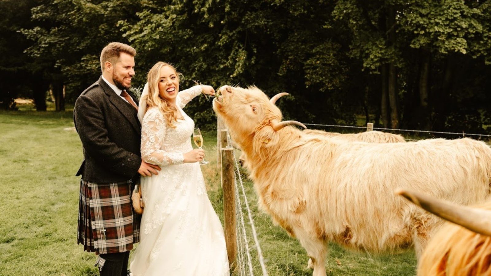 Couple on their wedding day at Bash Exhibitors Ardoe House Hotel