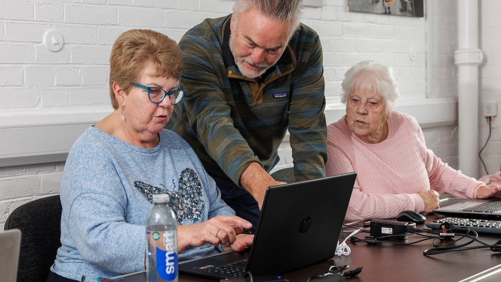 Computer class with instructor Bob.