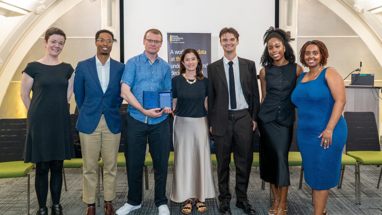 Left to right: Jessica Butler, NHS Grampian; Matthew Chisambi, Imperial College Health Partners; Frank Wood, West Yorkshire NHS; Hannah Knight, Health Foundation; Tom Prendergast, Health Foundation; Zoe Ruziczka, Health Foundation; Chamut Kieftew, Health Foundation. Credit to RSS