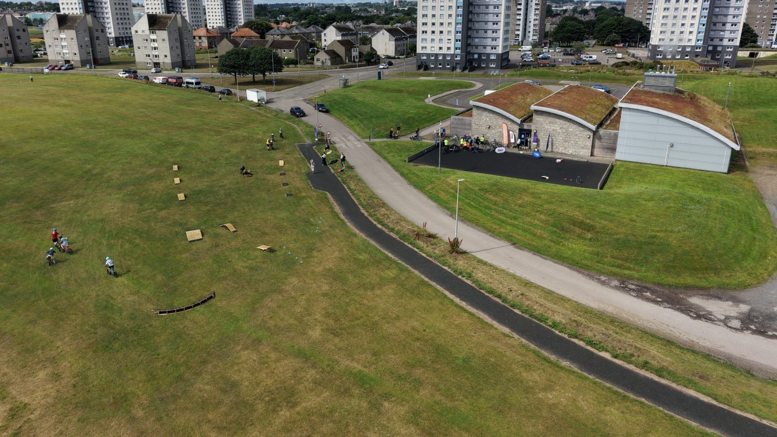 View from above: The upgraded path from the Aberdeen Cycle Hub to the beachfront has improved accessibility for adapted cycles, wheelchairs, buggies and e-bikes