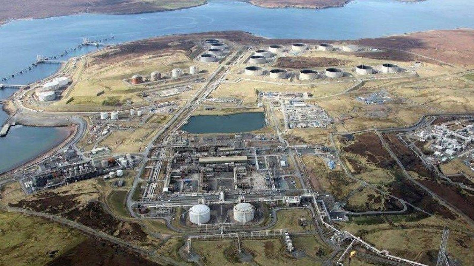 Aerial view of EnQuest’s Sullom Voe Terminal