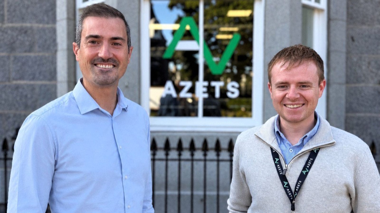 Frazer Nicol, Tax Partner, left, with Michael Norrie, newly appointed Associate Director in Corporate Tax, at Azets’ Aberdeen office.