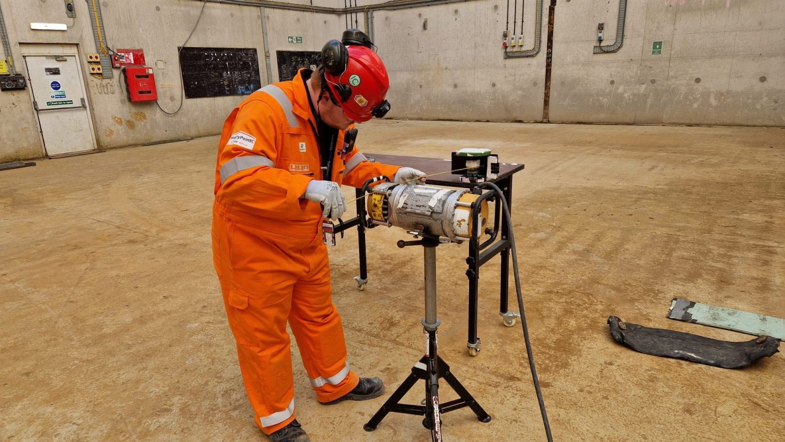 Charlie Cullimore carrying out radiography in the East pool Bunker on site