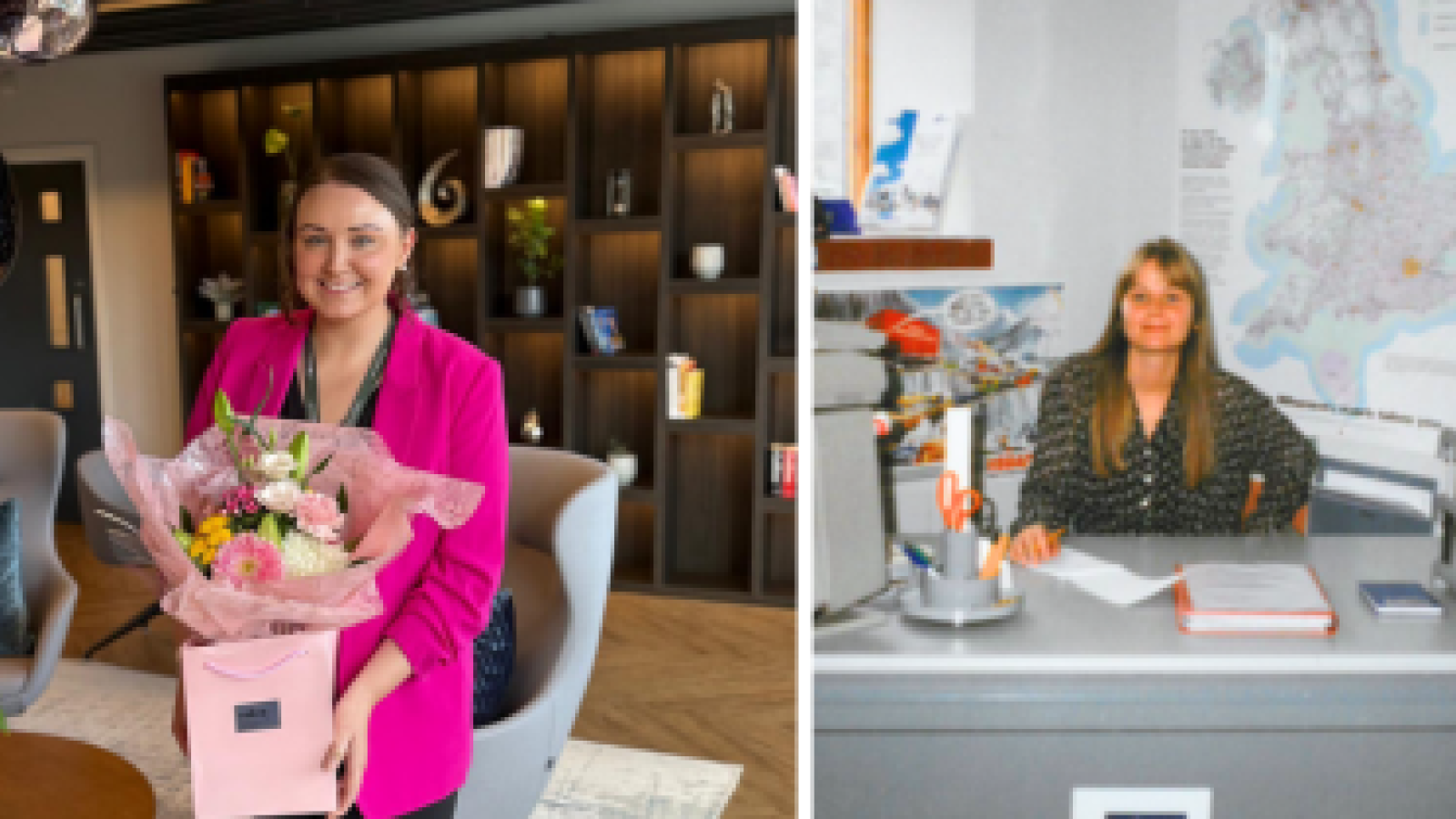 Left: Vikki Park, Right: Fiona Fraser at DF Communications 1995