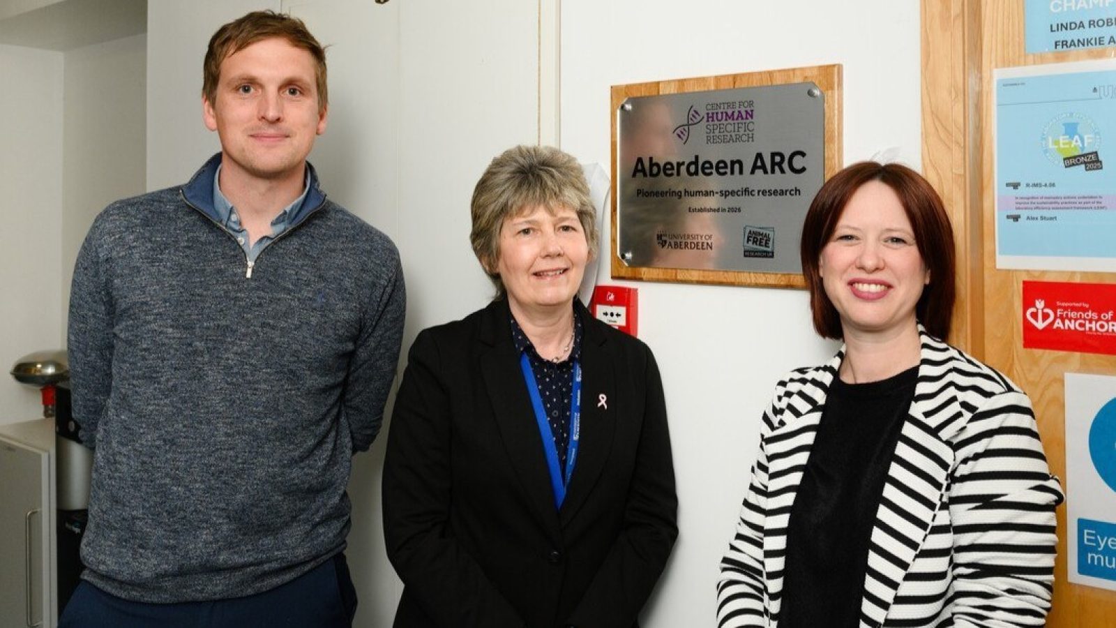 Dr Ross Dobie, Head of Science at the Centre for Human Specific Research, Professor Valerie Speirs, Carla Owen, CEO at Animal Free Research UK