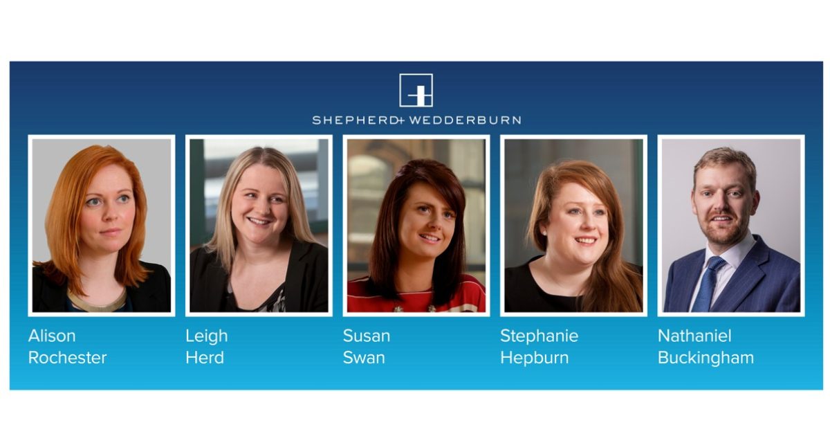OpenGraph Image for Shepherd and Wedderburn promotes five Partners, six Legal Directors and six Associates