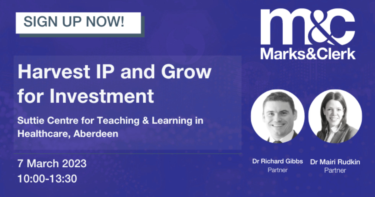 OpenGraph Image for Marks & Clerk to host Harvest IP and Grow for Investment workshop