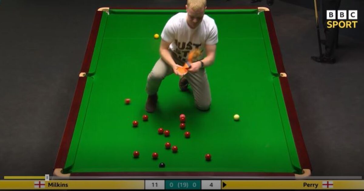 OpenGraph Image for Oil protestors Just Stop Snooker with World Championship demo