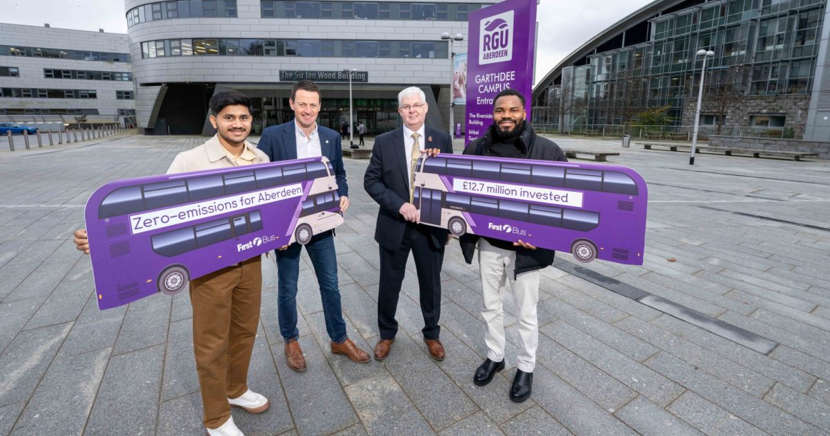 OpenGraph Image for First Bus partners with RGU to announce £12.7m investment in electric bus fleet