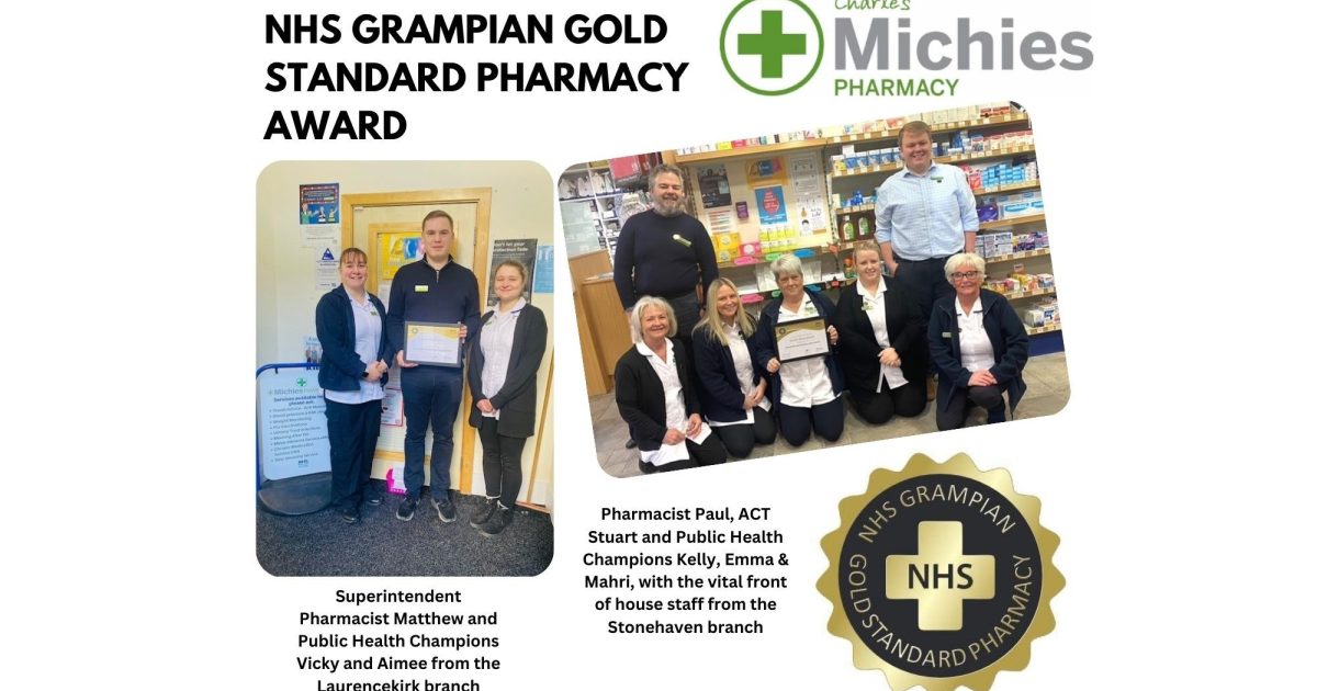 OpenGraph Image for Charles Michie Pharmacy awarded Gold Standard