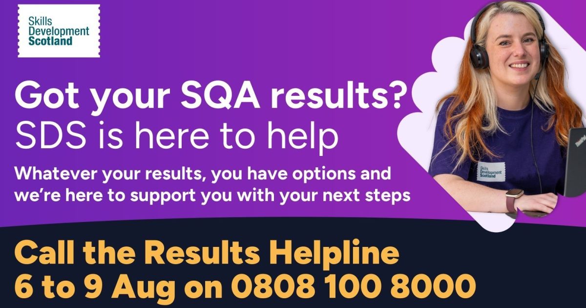OpenGraph Image for Skills Development Scotland support helpline for SQA results