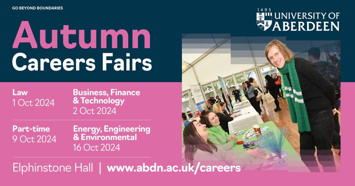 OpenGraph Image for University of Aberdeen to run four autumn careers fairs