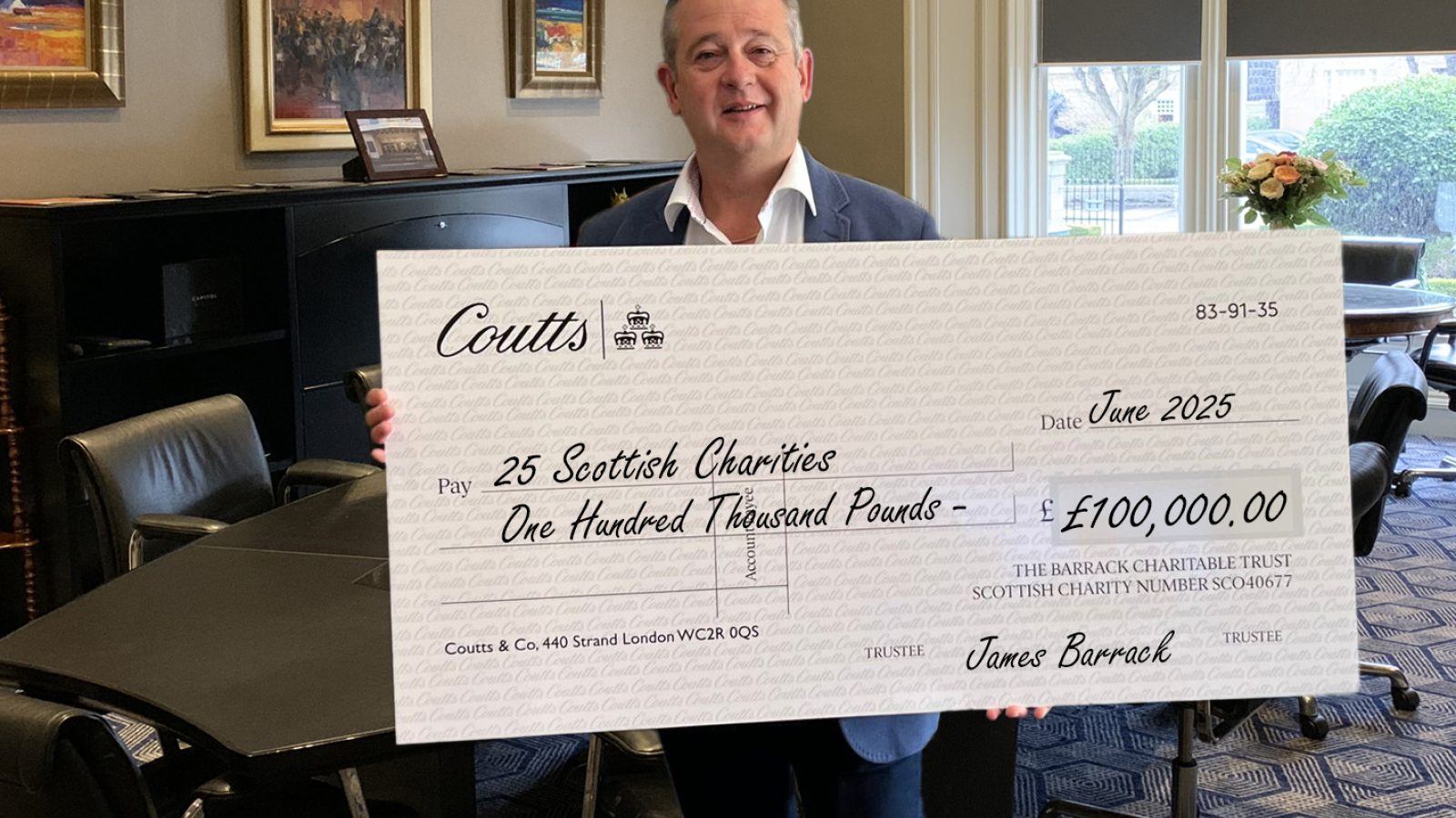 £100K boost from The Barrack Charitable Trust helps 25 charities make a difference across Scotland