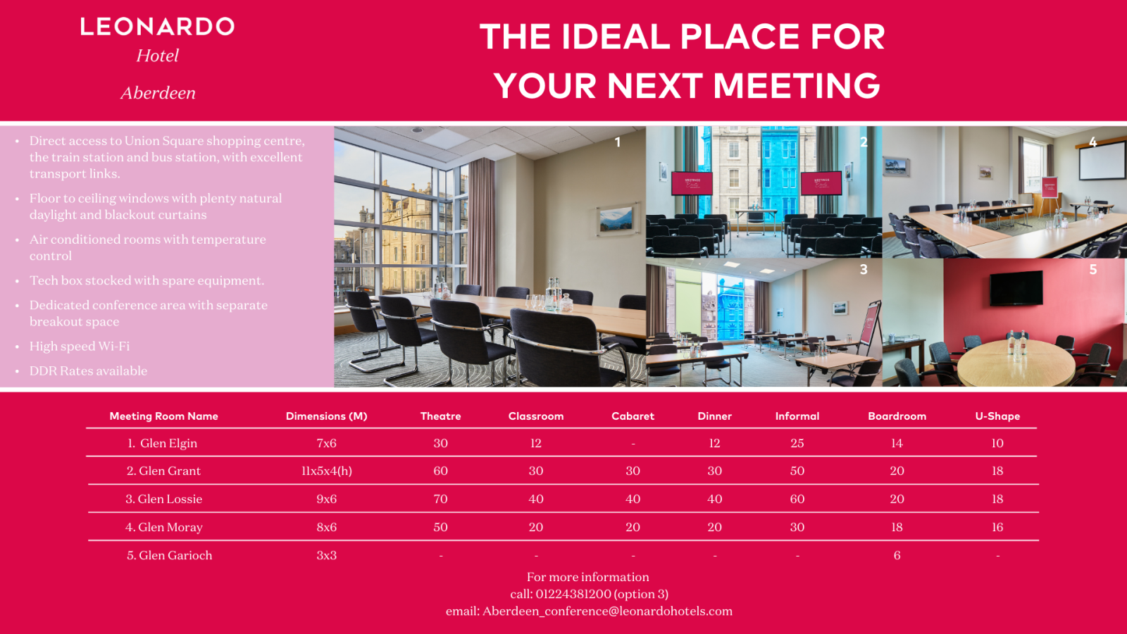 Exclusive Chamber member offer at Leonardo Hotel and Conference Venue Aberdeen Airport