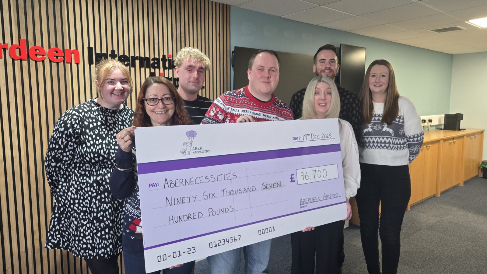 Transformative partnership with Aberdeen International Airport raises £96,000 for AberNecessities