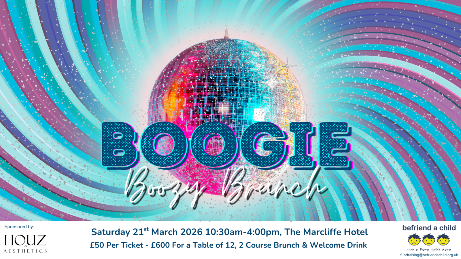 Befriend a Child has announced the launch of its Boogie Boozy Brunch