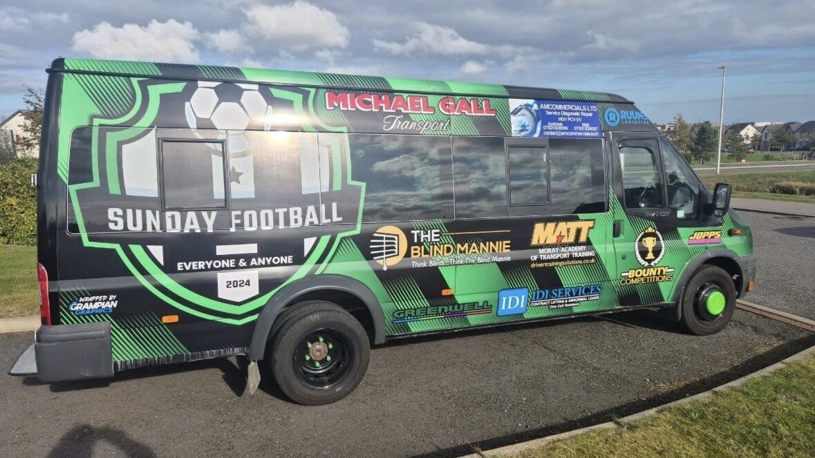 Ruune Logistics sponsors Sunday Football Kickabout team bus