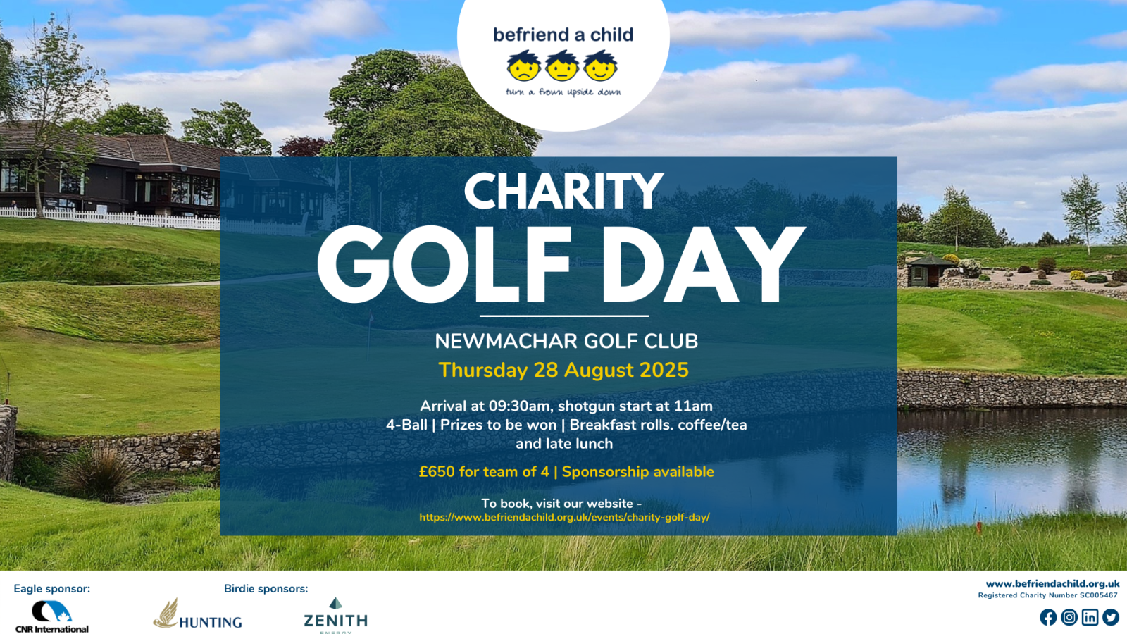 Befriend a Child urges businesses to snap up final team spaces for annual Charity Golf Day