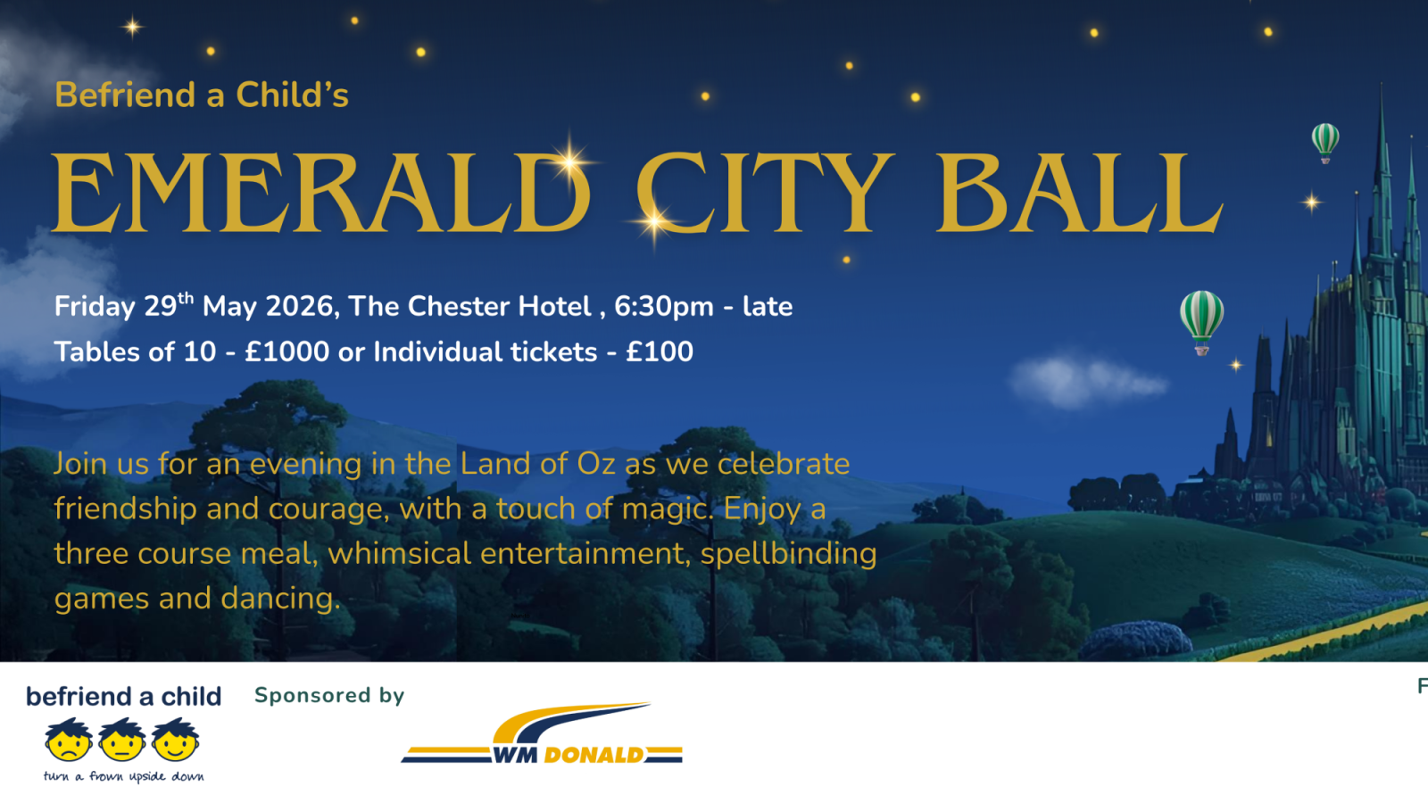 Befriend a Child announces WM Donald as headline sponsor for upcoming Emerald City Ball
