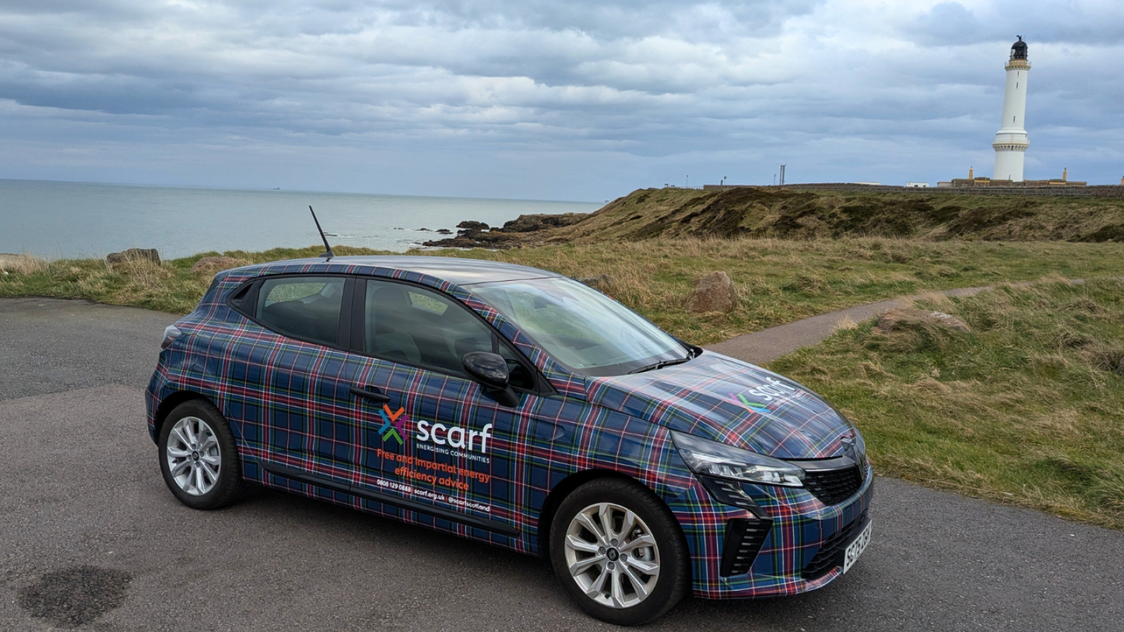 Scarf unveils tartan-wrapped vehicles to mark 40 years supporting households
